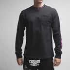 Pink Typography Collar Black Long Sleeve™