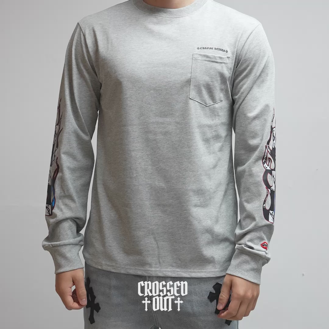 M-Boy Colored Text Grey Long Sleeve™