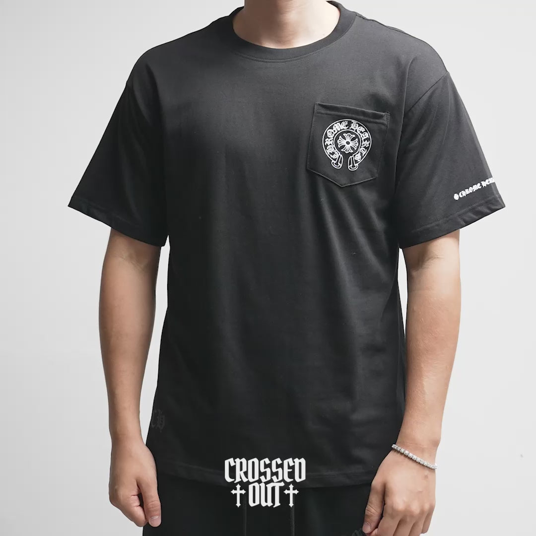 Horseshoe Logo Pocket Black/White T-Shirt™