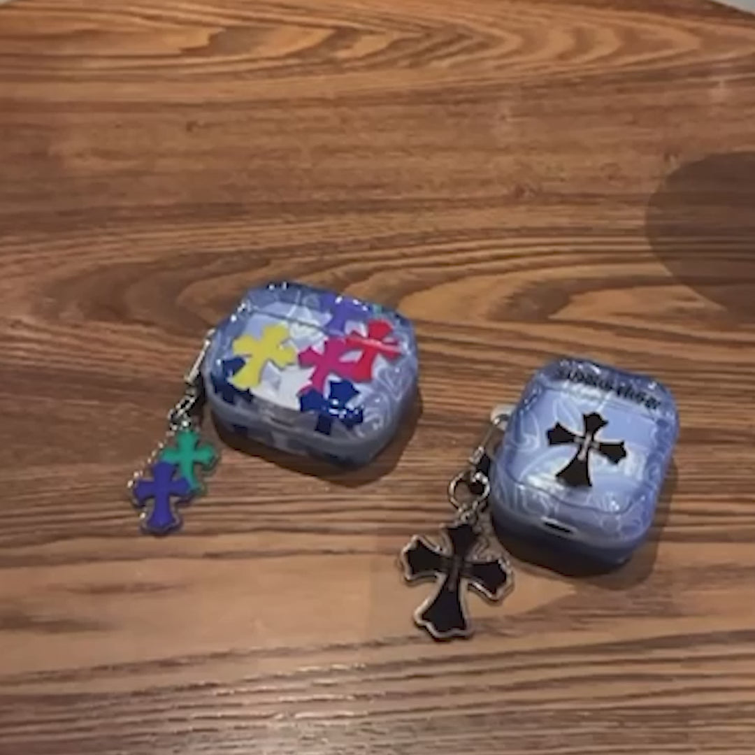 Crossed Glossy Blue Airpods Case™