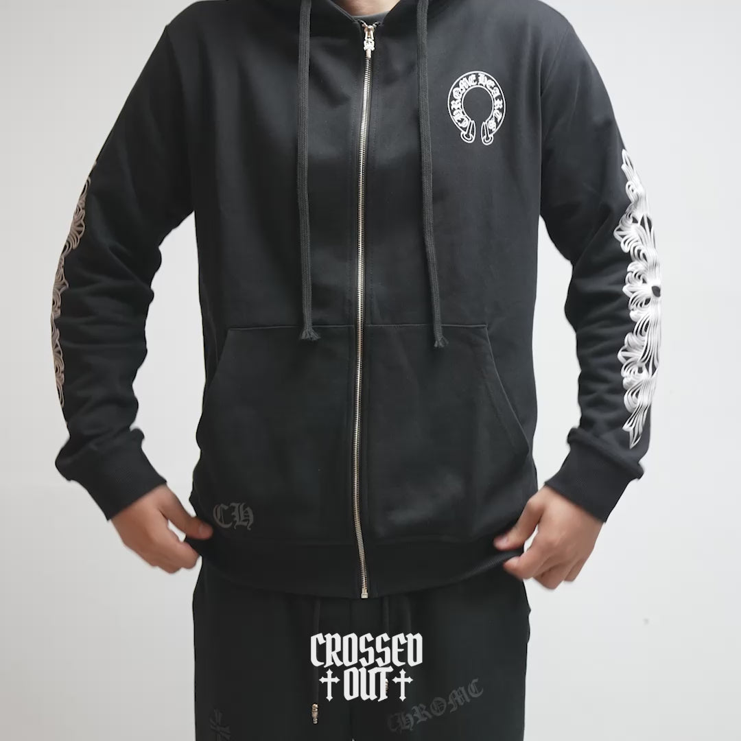 Horseshoe Logo Black Full Zip Hoodie™