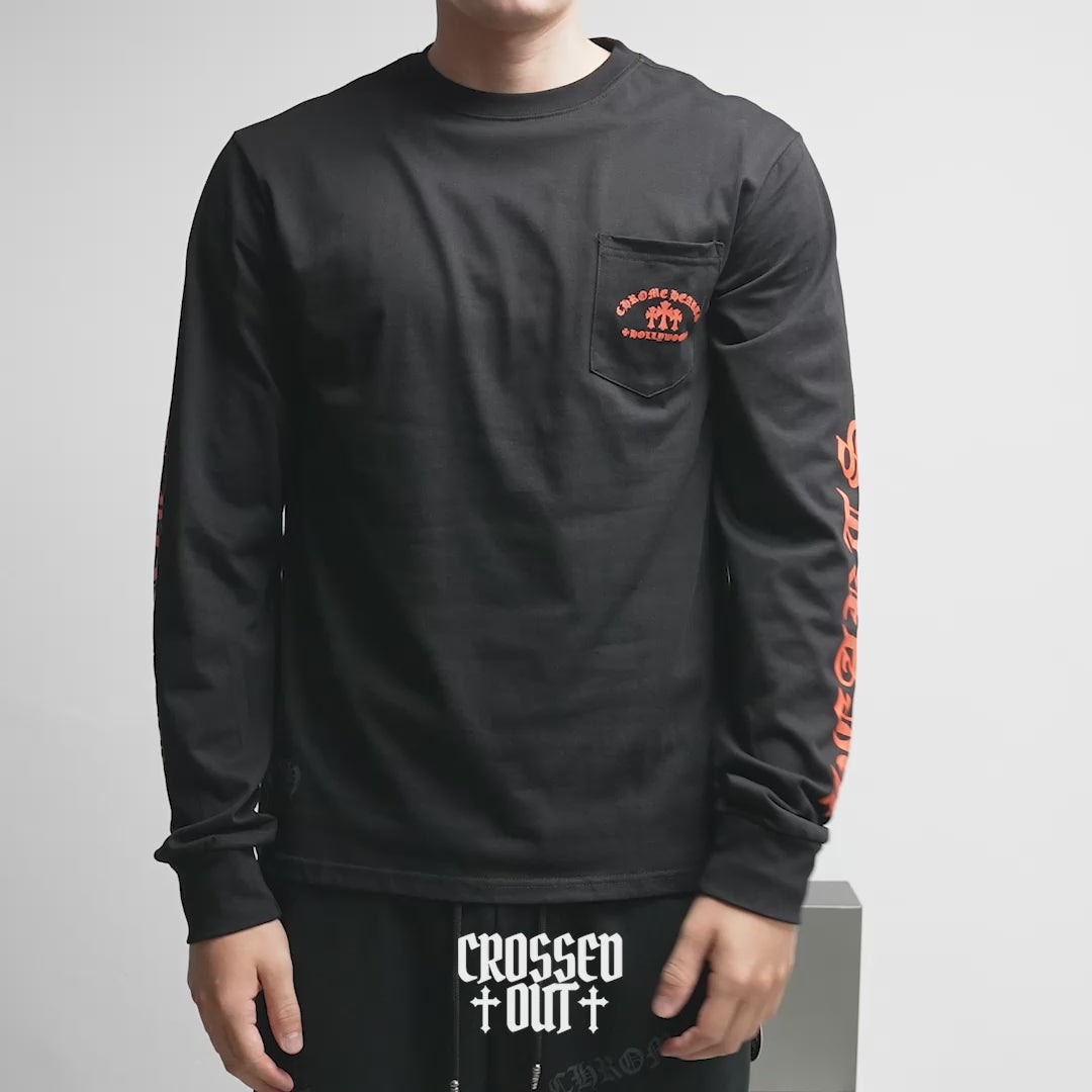 Hollywood Orange Triple Cross Black Long Sleeve™