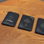 Metallic 3D Symbol Black Leather Wallet™