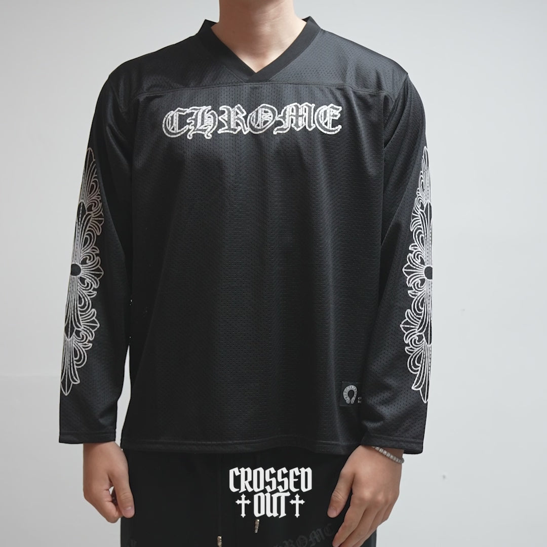 Black Mesh Long Sleeve Hockey Jersey™