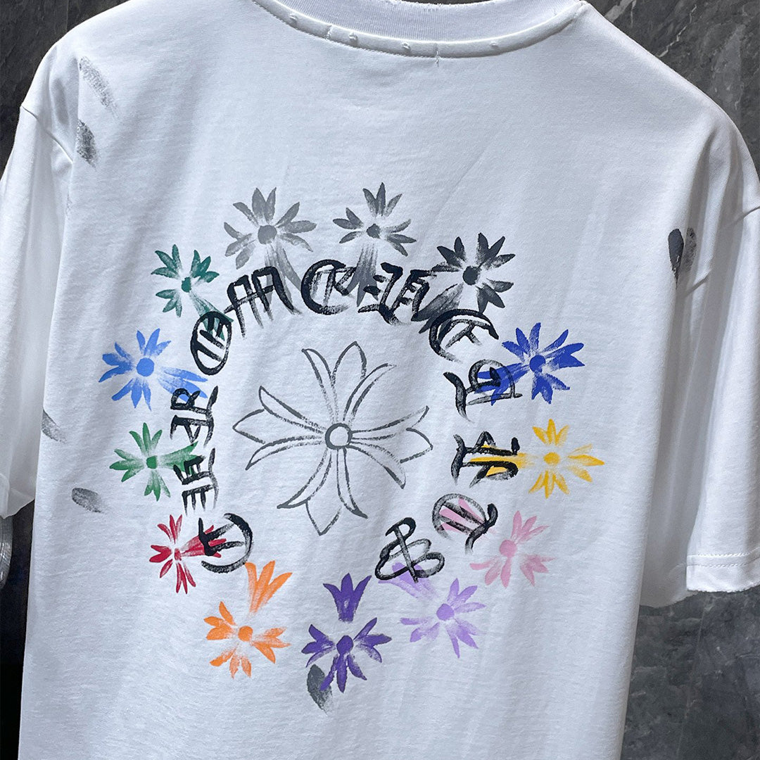 Multicolor Flower Crosses White T-Shirt™