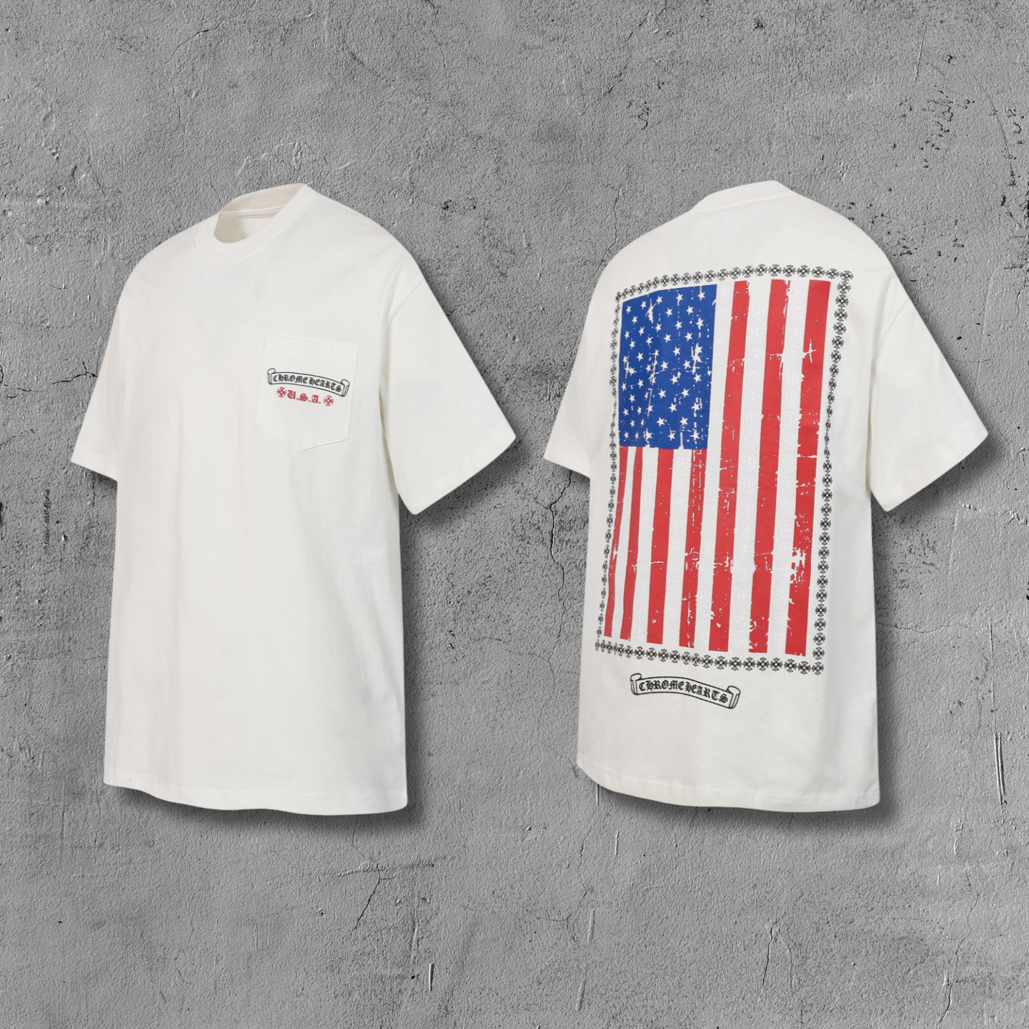 Vertical USA Flag White T-Shirt™
