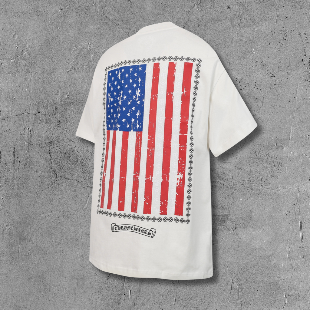 Vertical USA Flag White T-Shirt™