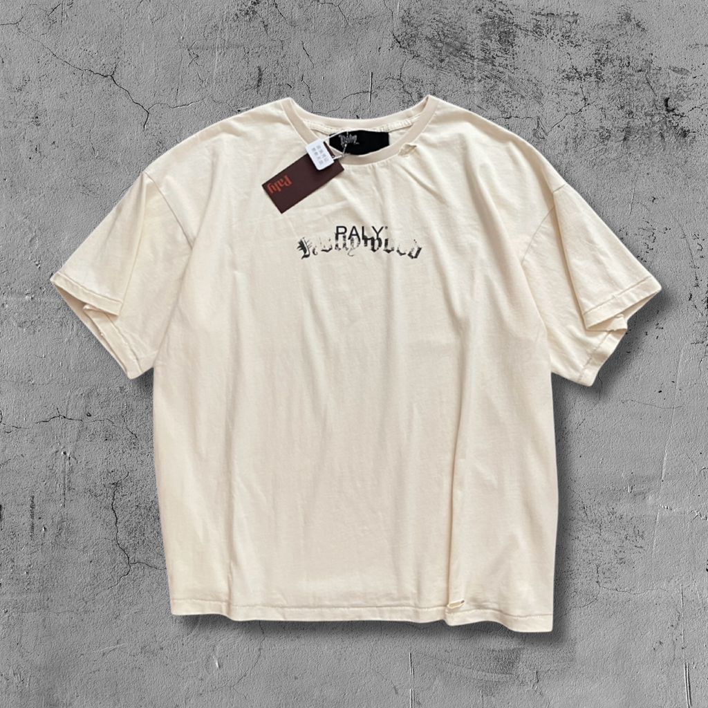 Paly Hllywd Typography Logo Cream Tee™