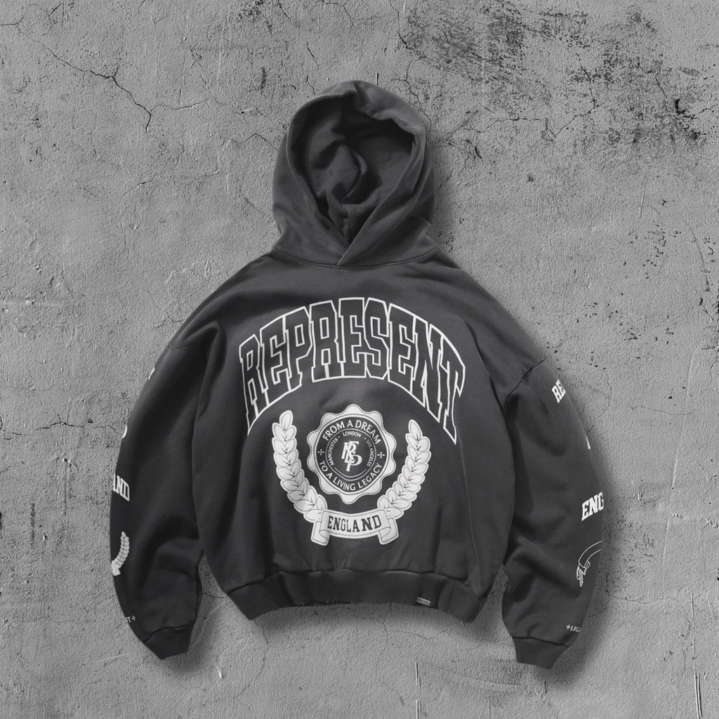 RPRSNT Legacy Crest Stained Black Hoodie™
