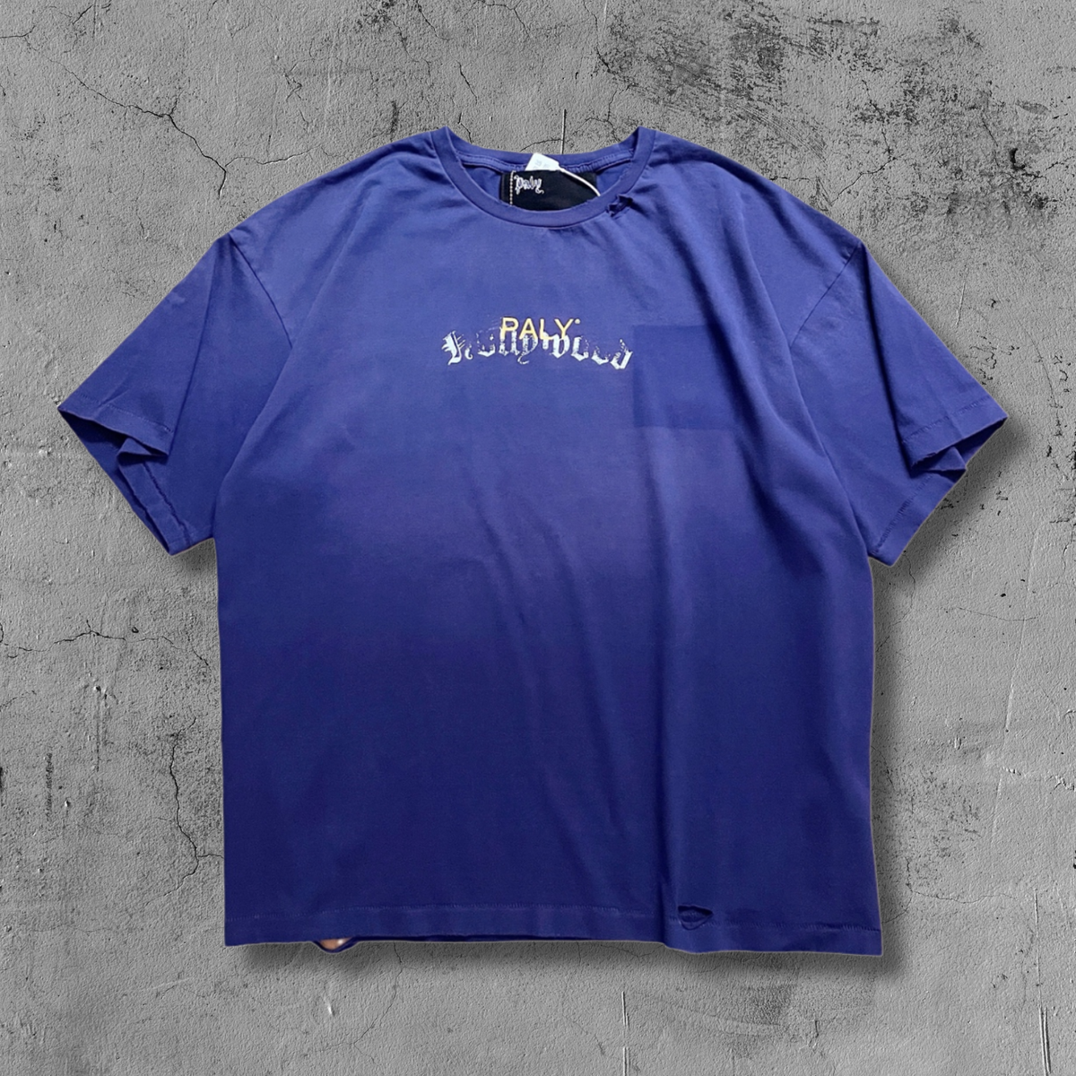 Paly Hllywd Typography Logo Blue Tee™