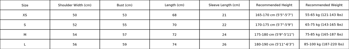 Size chart
