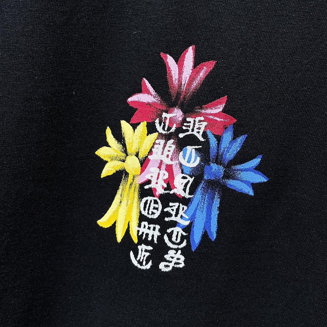Multicolor Flower Crosses Black T-Shirt™