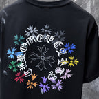 Multicolor Flower Crosses Black T-Shirt™